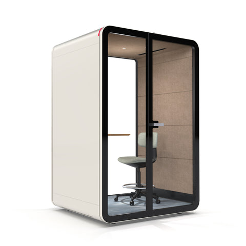 White TFT Smart One-person Pro-Type Phone Booth Left Side View
